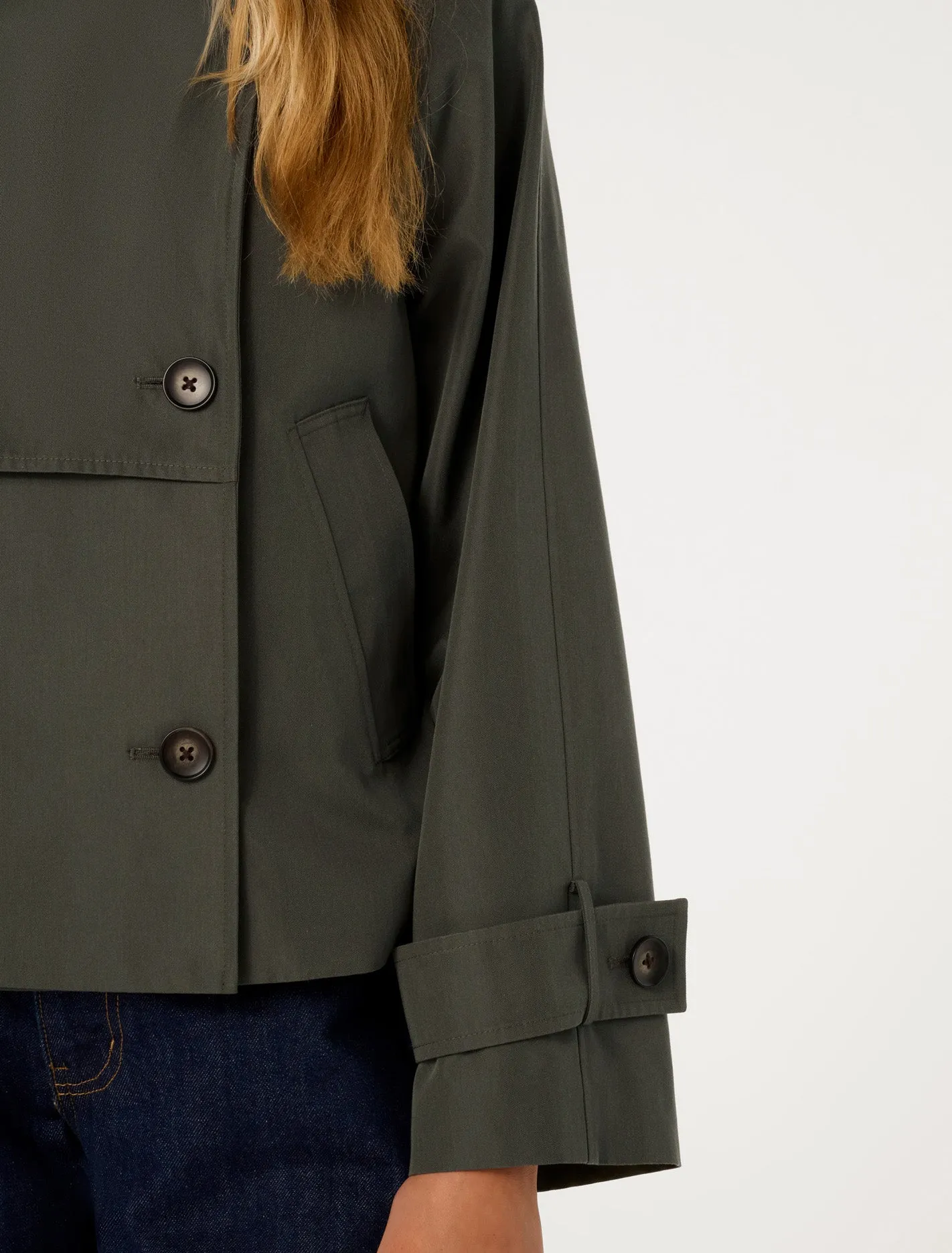 Ebony Cropped Trench Coat