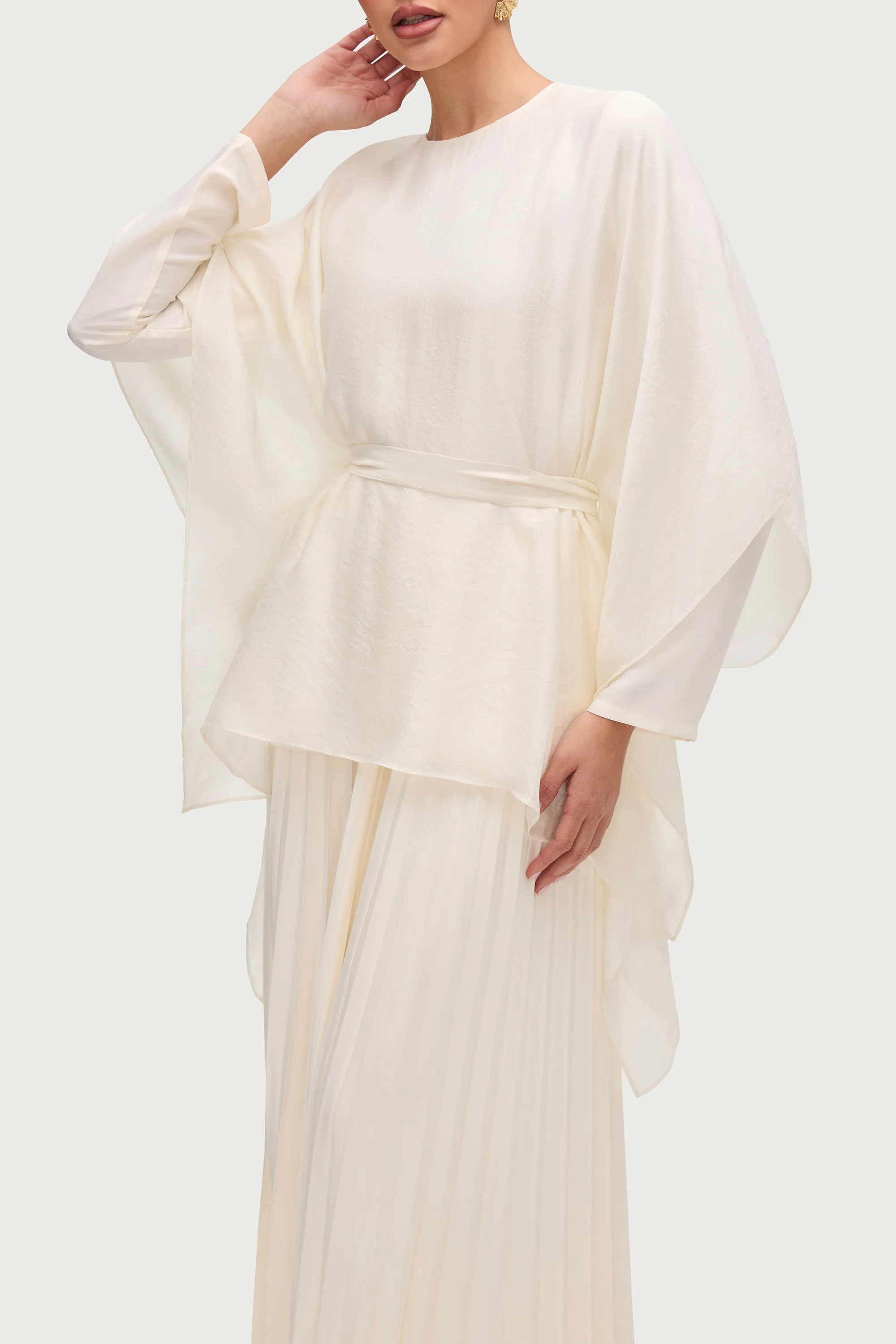 Ethereal Tie Waist Top - Moonbeam