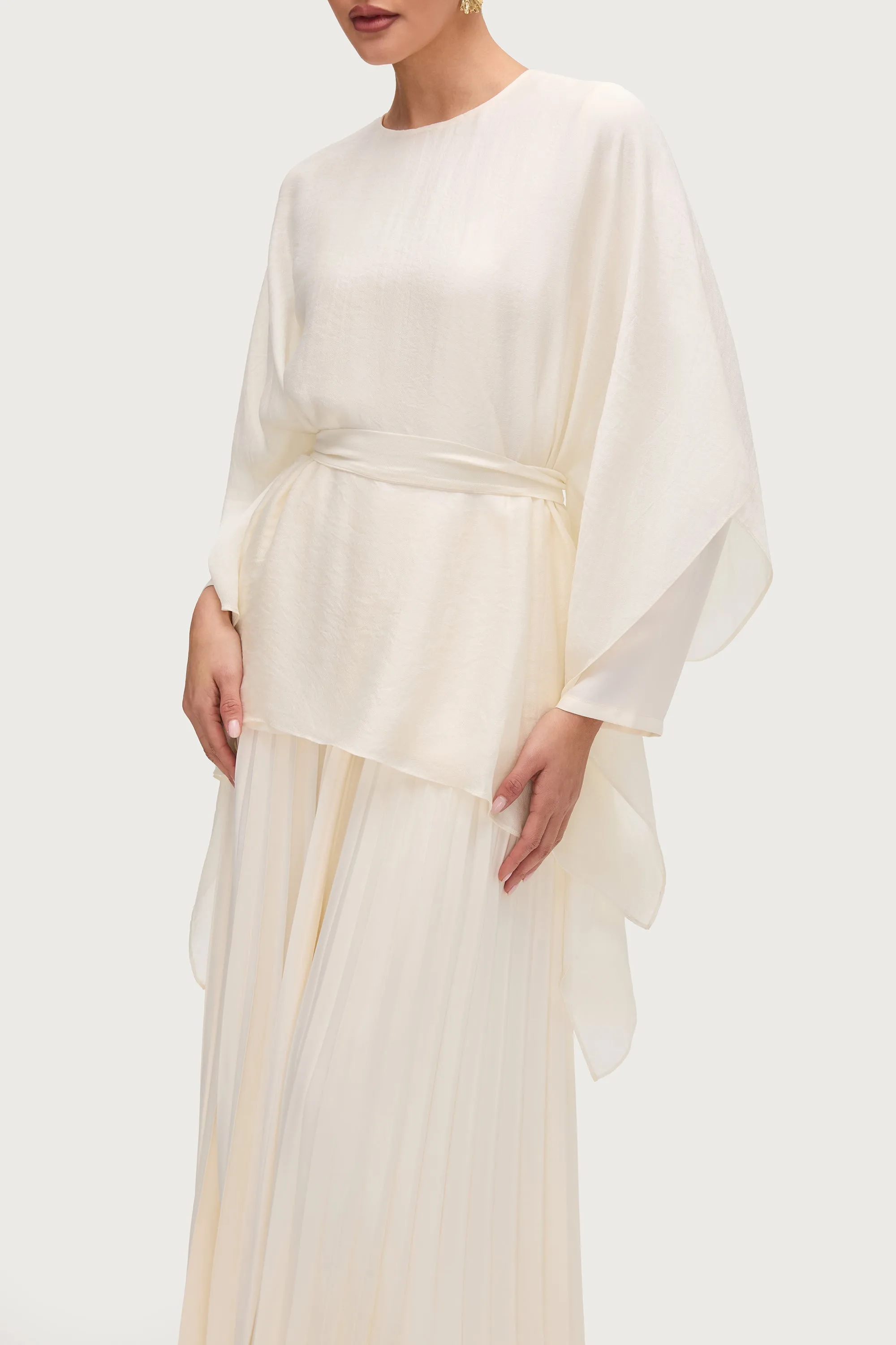 Ethereal Tie Waist Top - Moonbeam