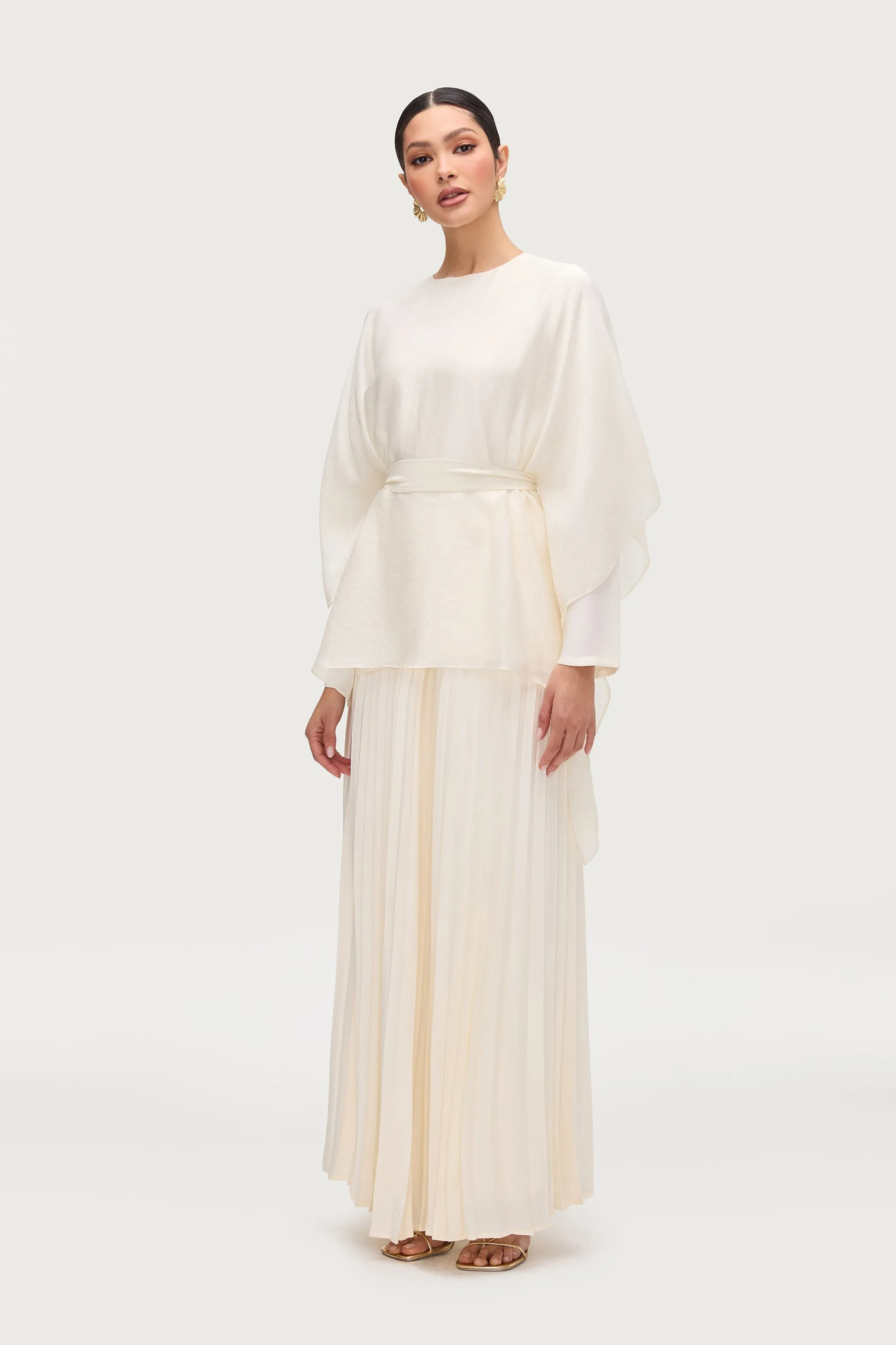 Ethereal Tie Waist Top - Moonbeam