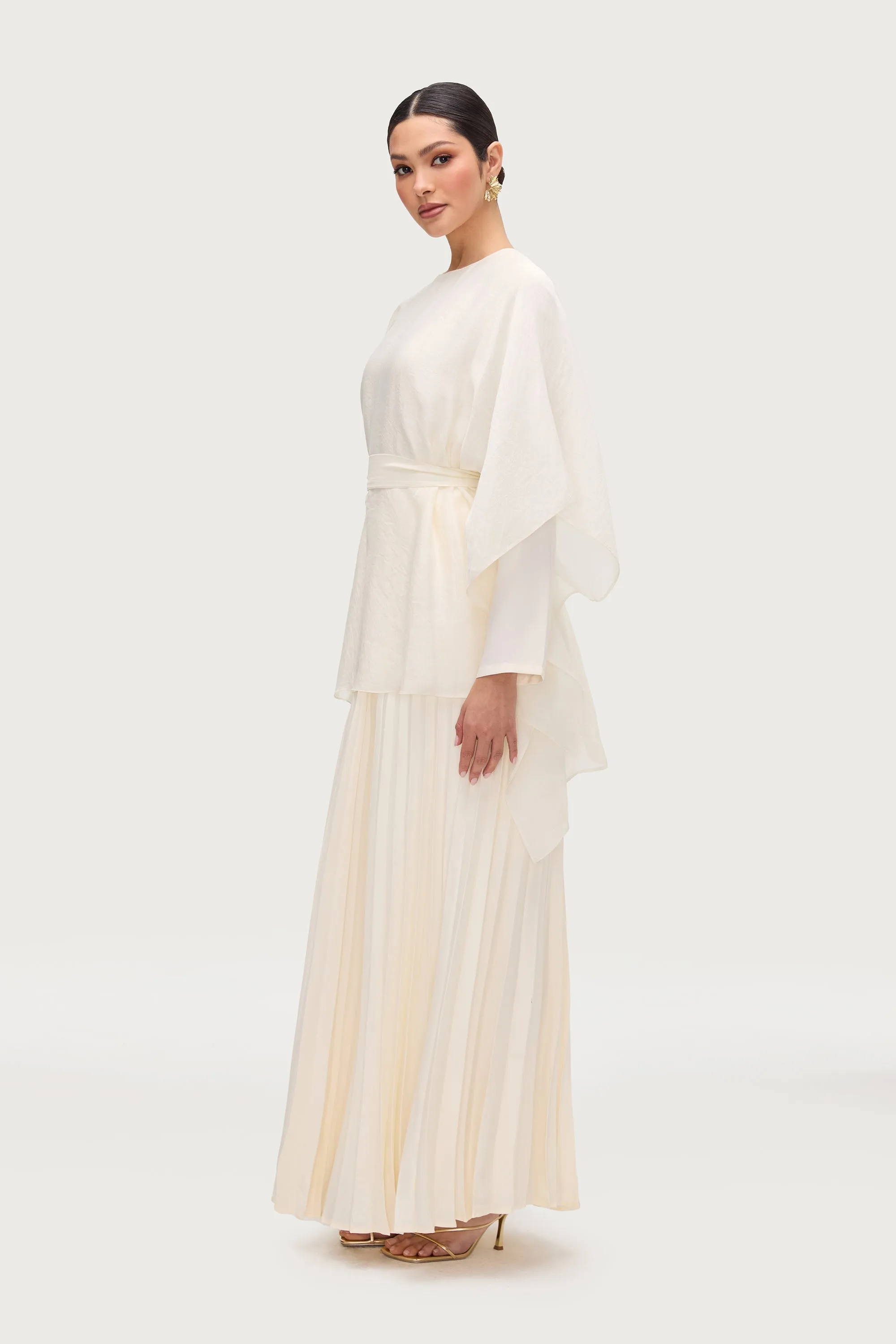 Ethereal Tie Waist Top - Moonbeam