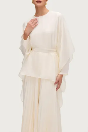Ethereal Tie Waist Top - Moonbeam
