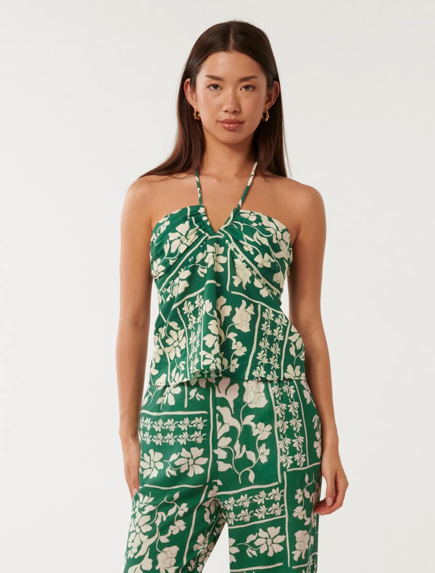 Fallon Halter Print Top