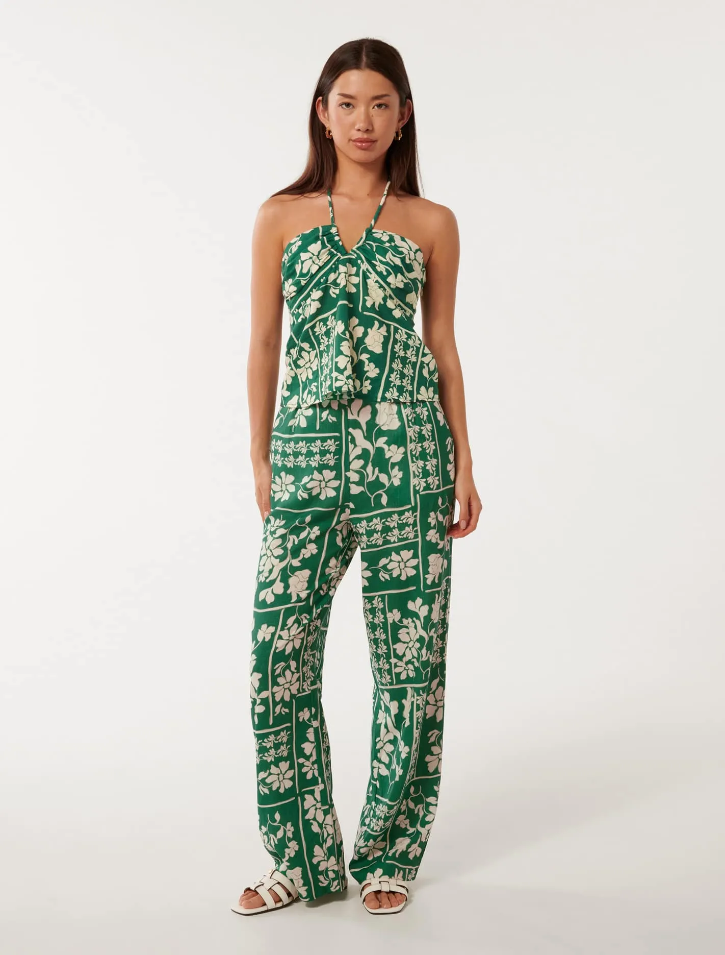 Fallon Halter Print Top