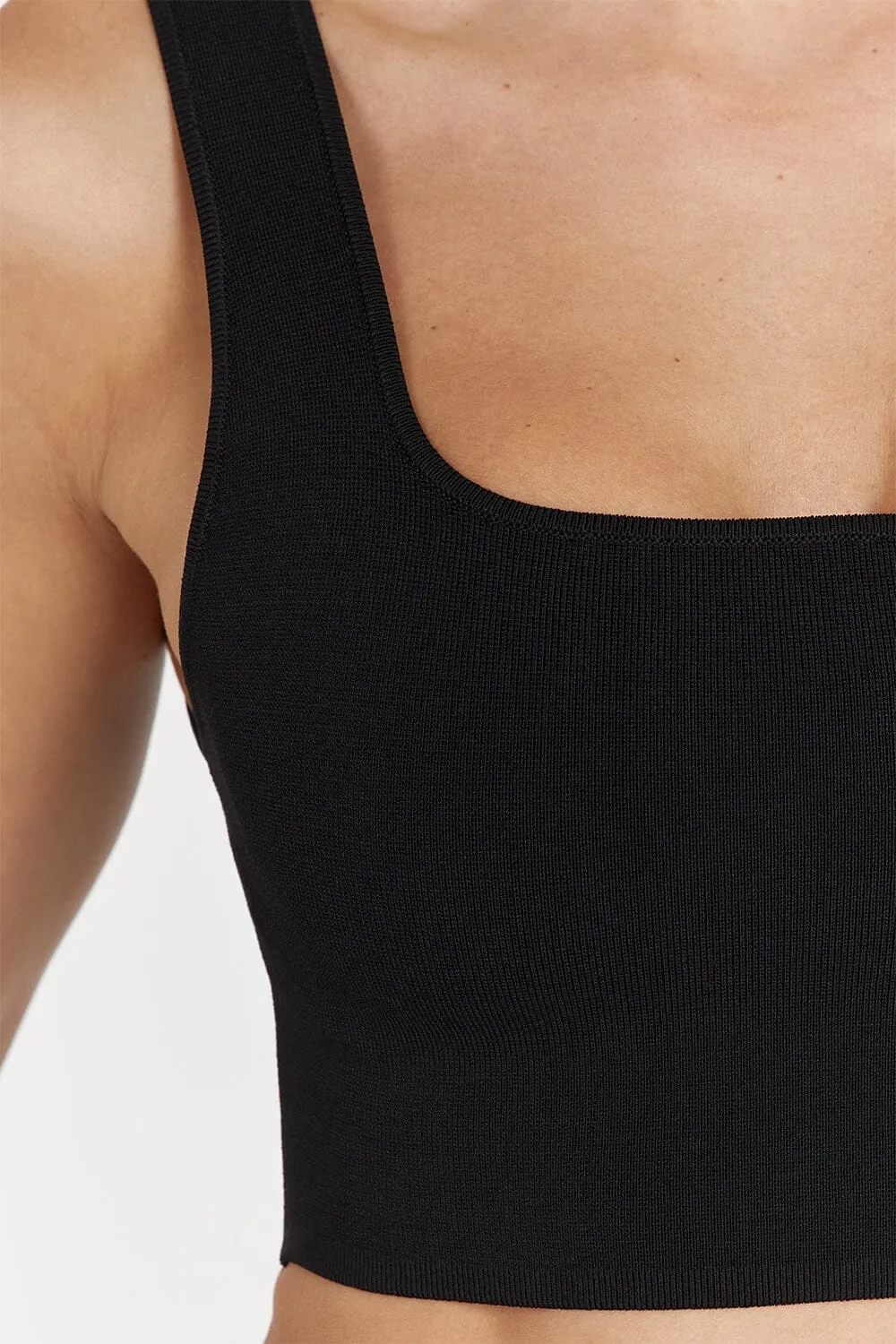 FINNEAS BLACK KNIT CROP TOP