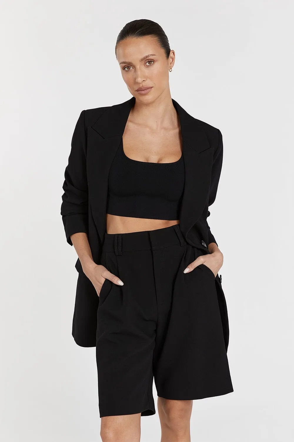 FINNEAS BLACK KNIT CROP TOP