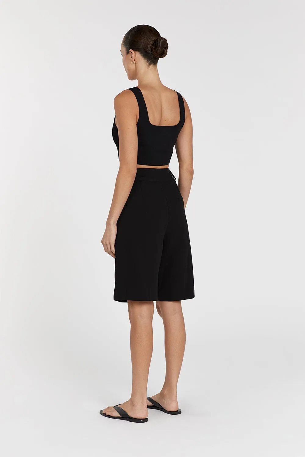 FINNEAS BLACK KNIT CROP TOP