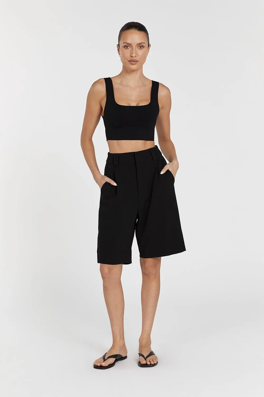 FINNEAS BLACK KNIT CROP TOP