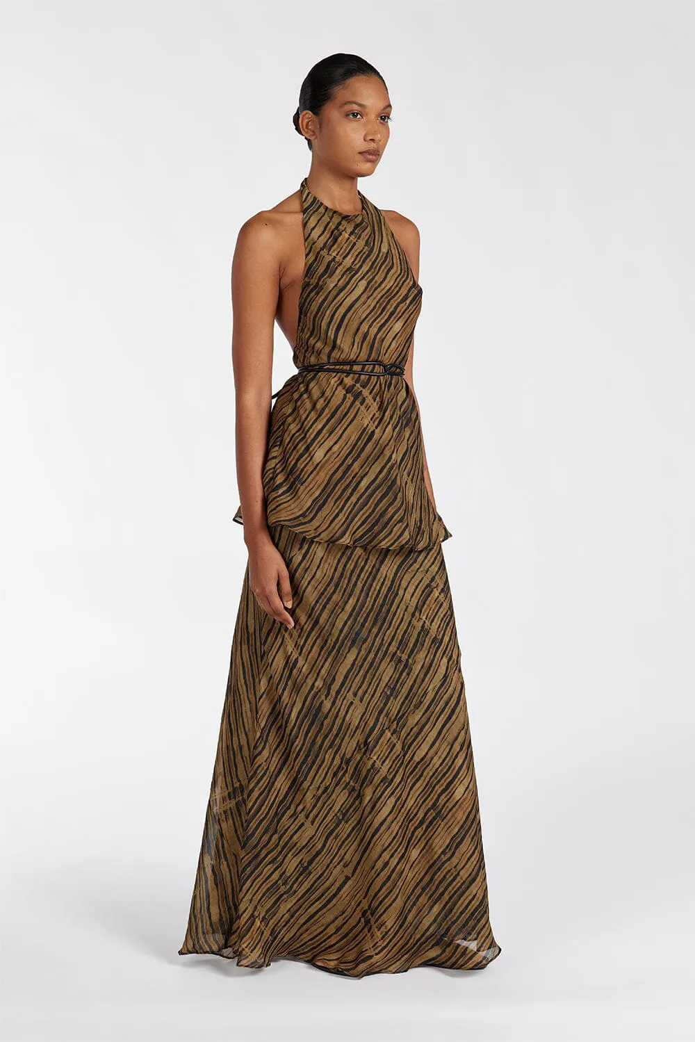 FLEUR DARK CHOCOLATE HIGH NECK TOP