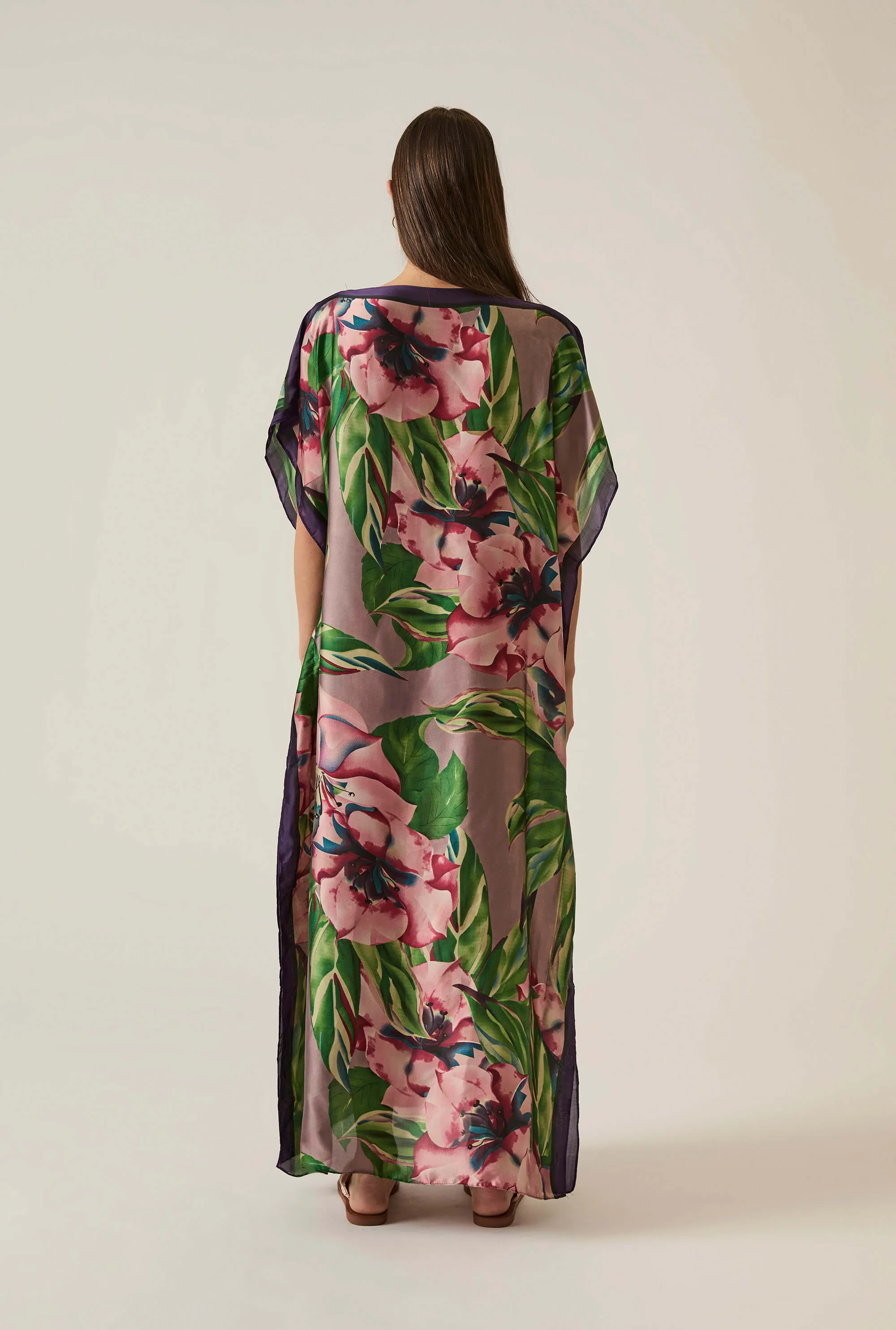 Floral Green Maxi Kaftan
