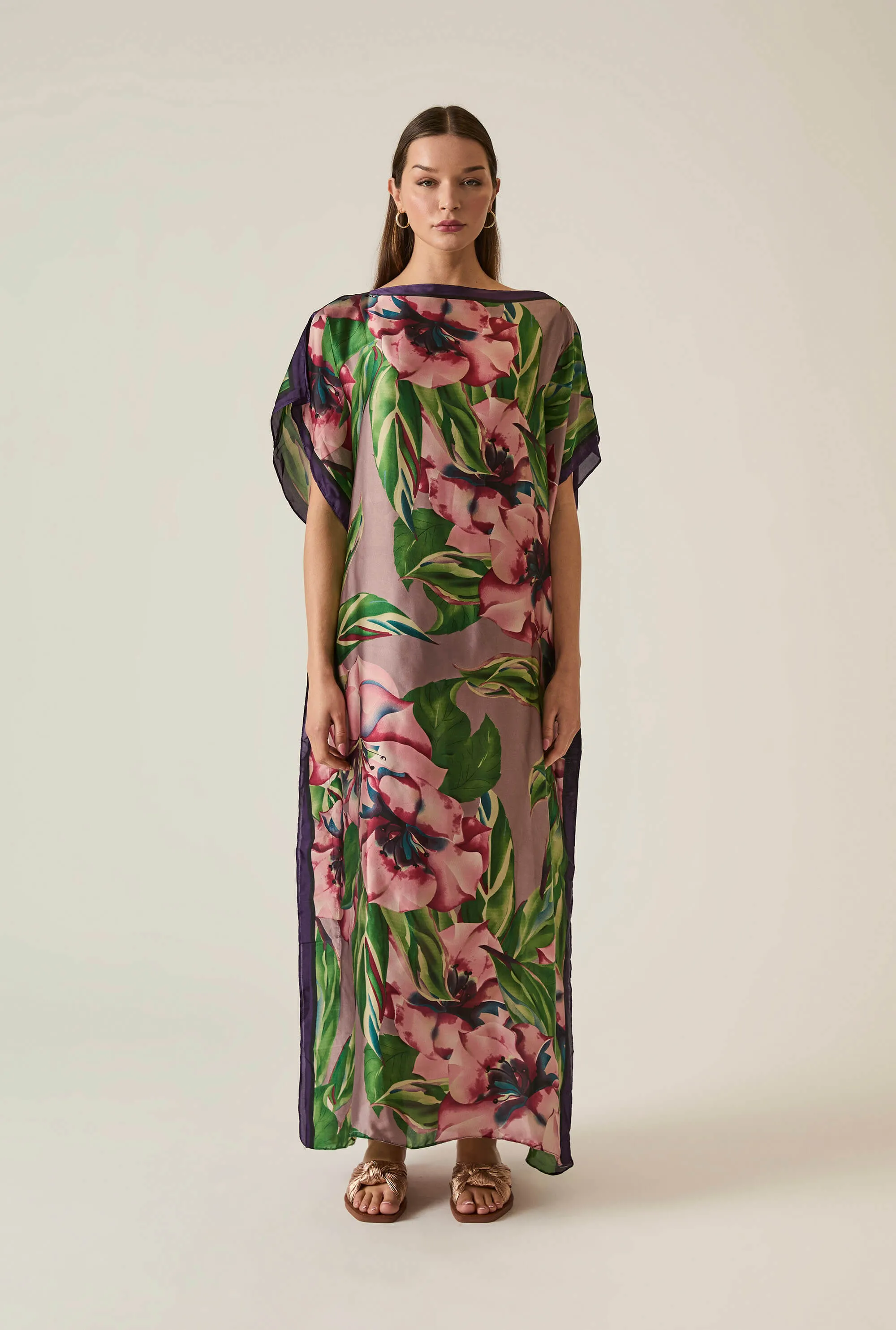 Floral Green Maxi Kaftan