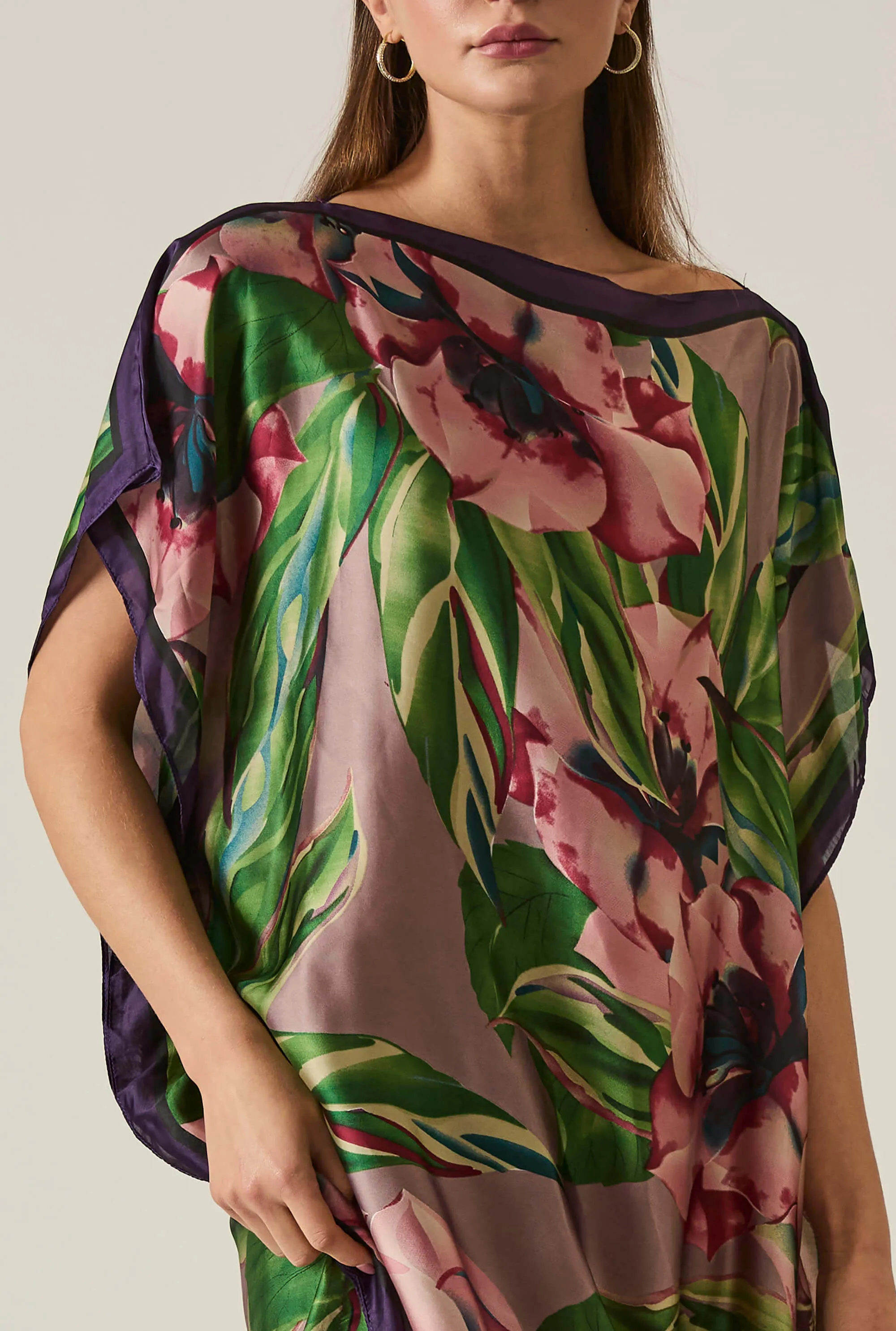 Floral Green Maxi Kaftan