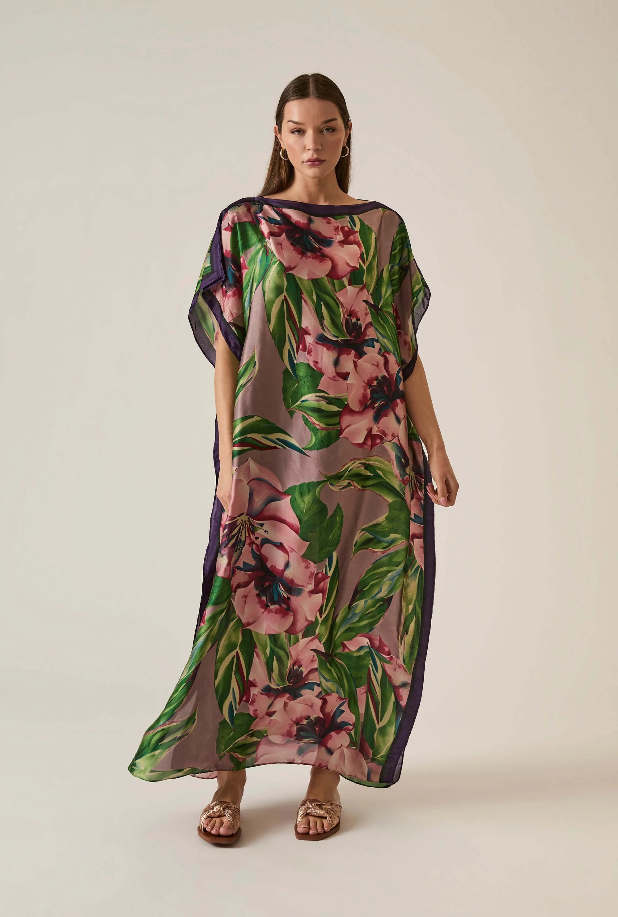 Floral Green Maxi Kaftan
