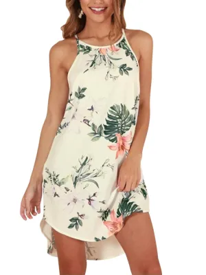 Floral Printed Camisole Casual Summer Women Mini Dress