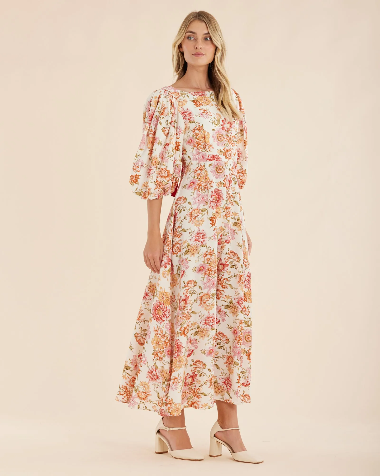 Florine Boat Neck Midi Dress