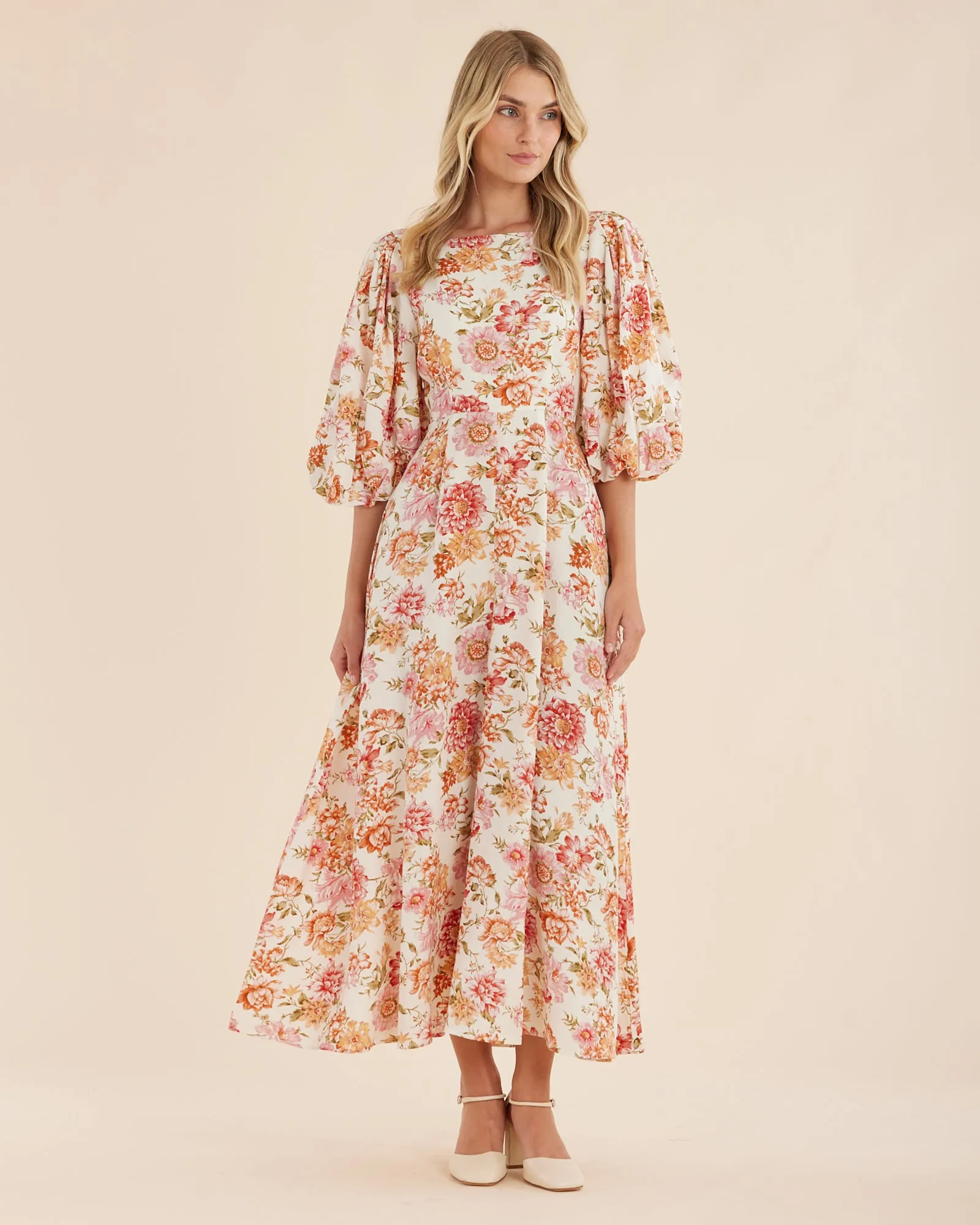 Florine Boat Neck Midi Dress