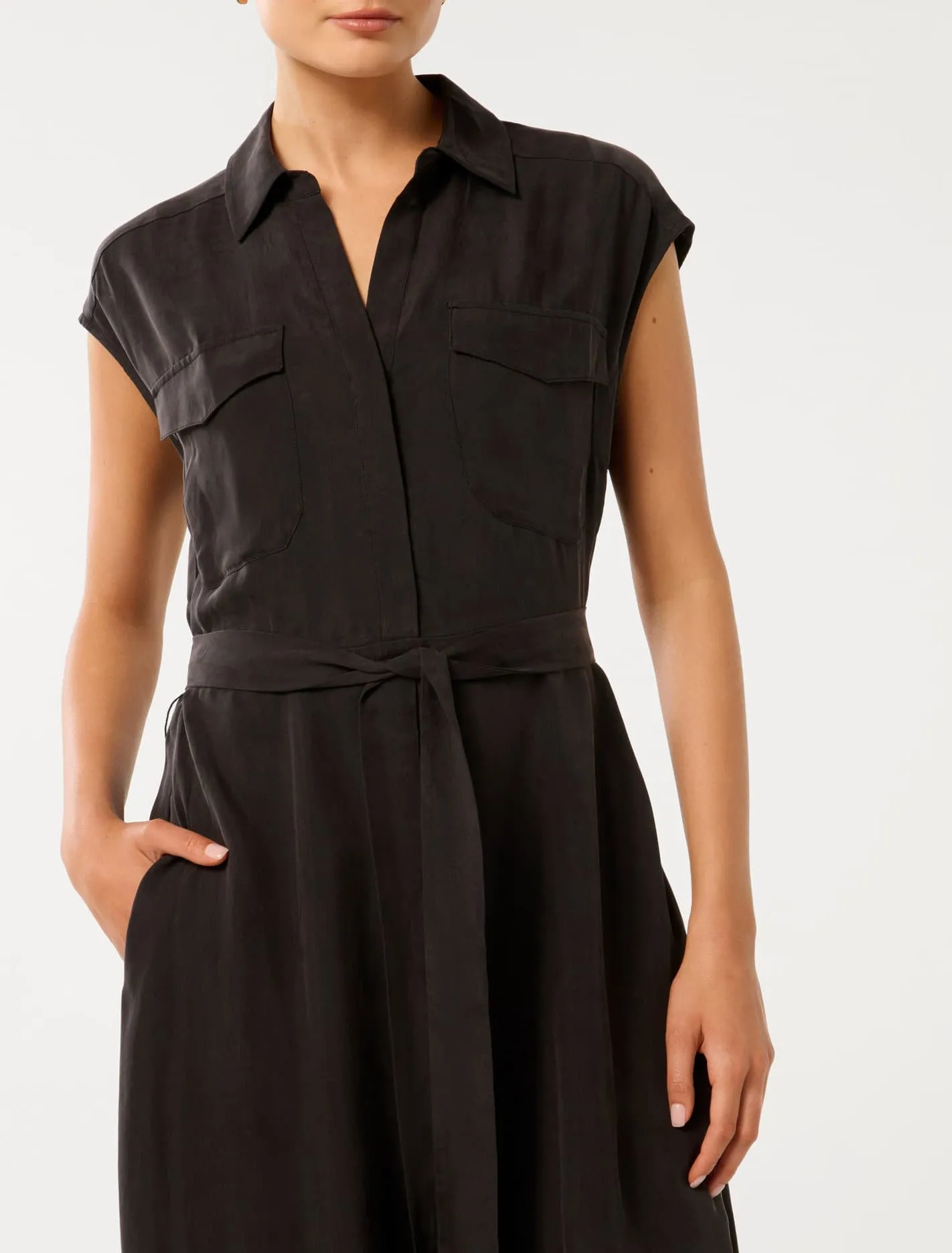 Foster Cupro Shirt Midi Dress