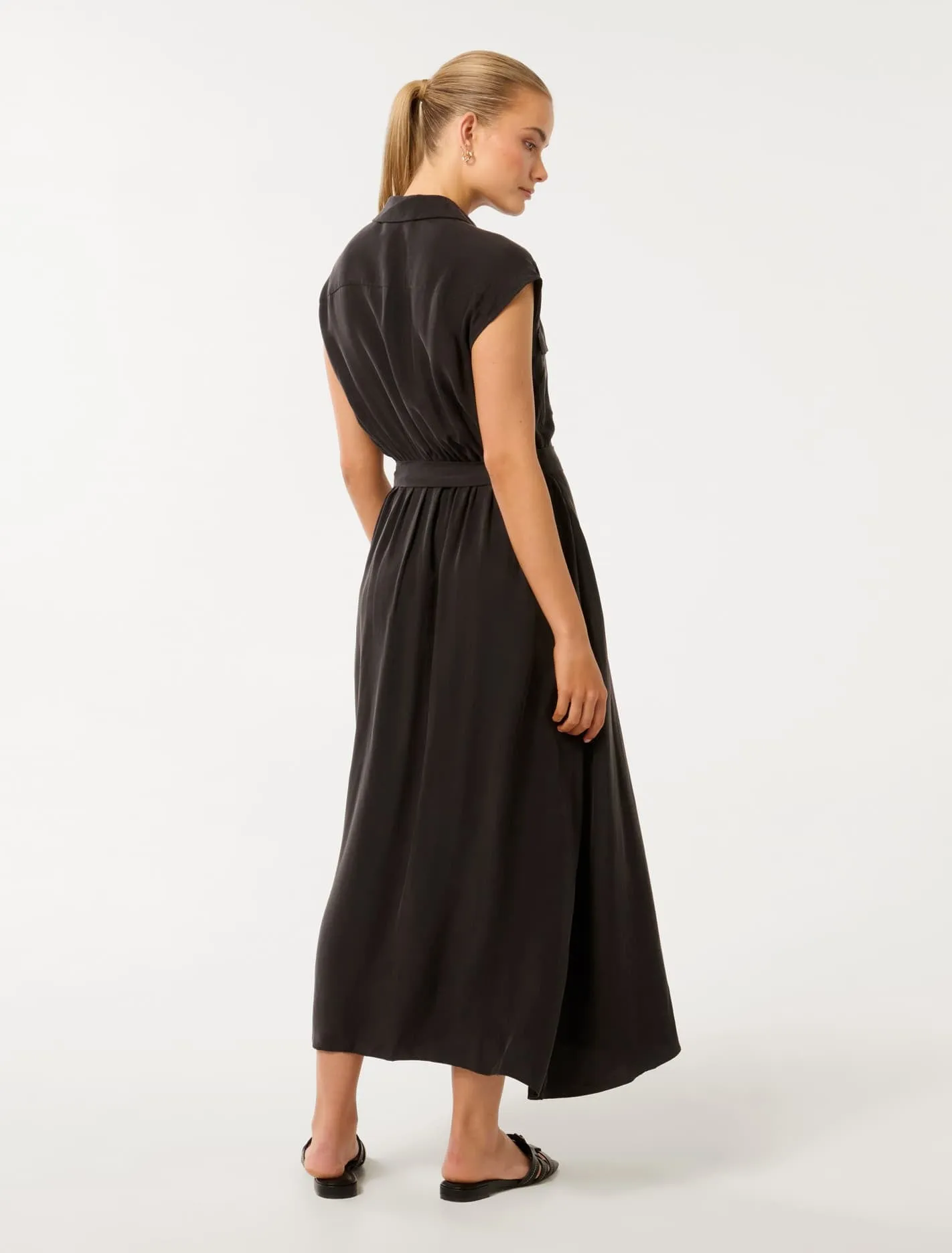 Foster Cupro Shirt Midi Dress