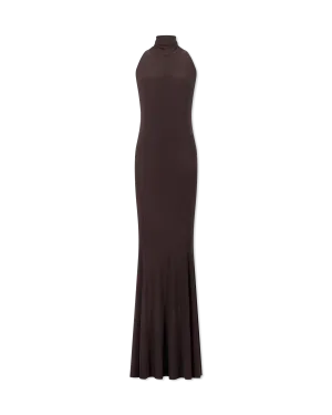 Halter Turtleneck Fish Tail Gown