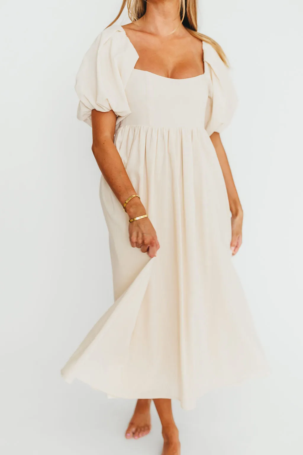 Hamilton Midi Dress in Ivory - Bump Friendly