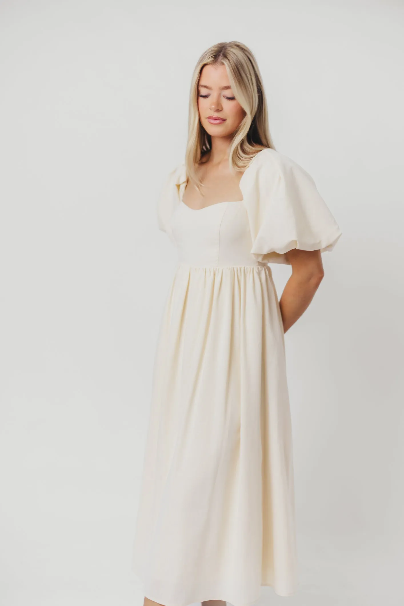 Hamilton Midi Dress in Ivory - Bump Friendly