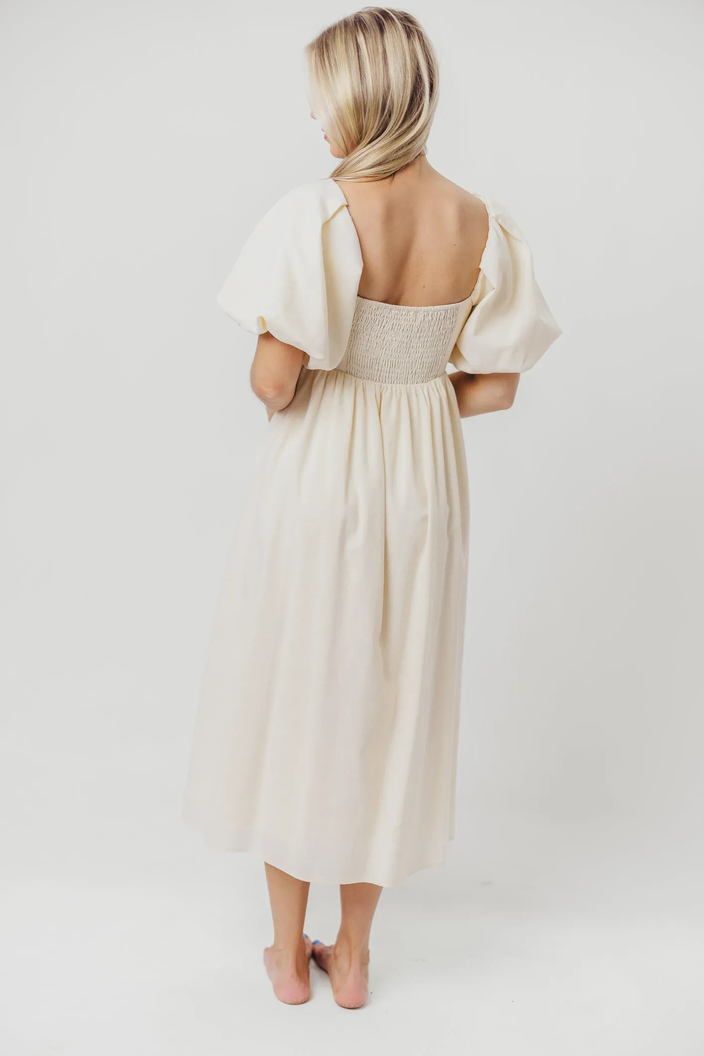 Hamilton Midi Dress in Ivory - Bump Friendly