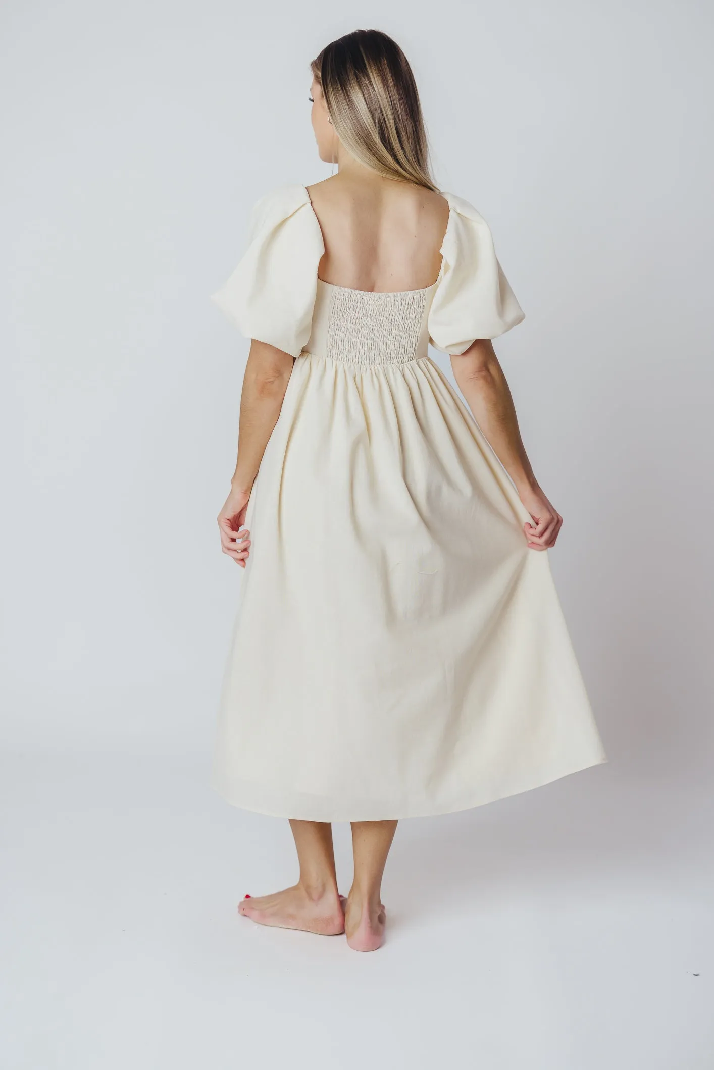 Hamilton Midi Dress in Ivory - Bump Friendly