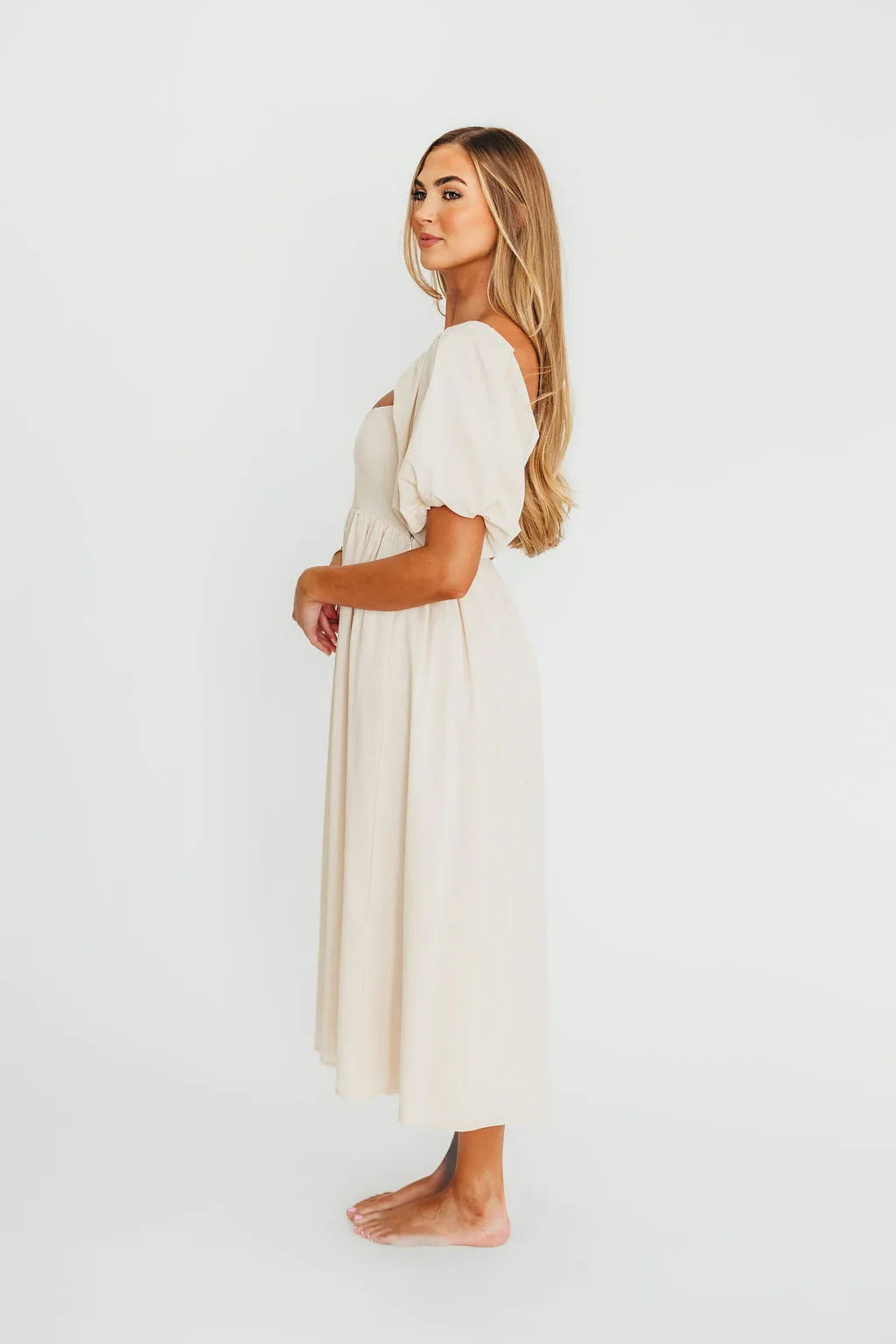 Hamilton Midi Dress in Ivory - Bump Friendly