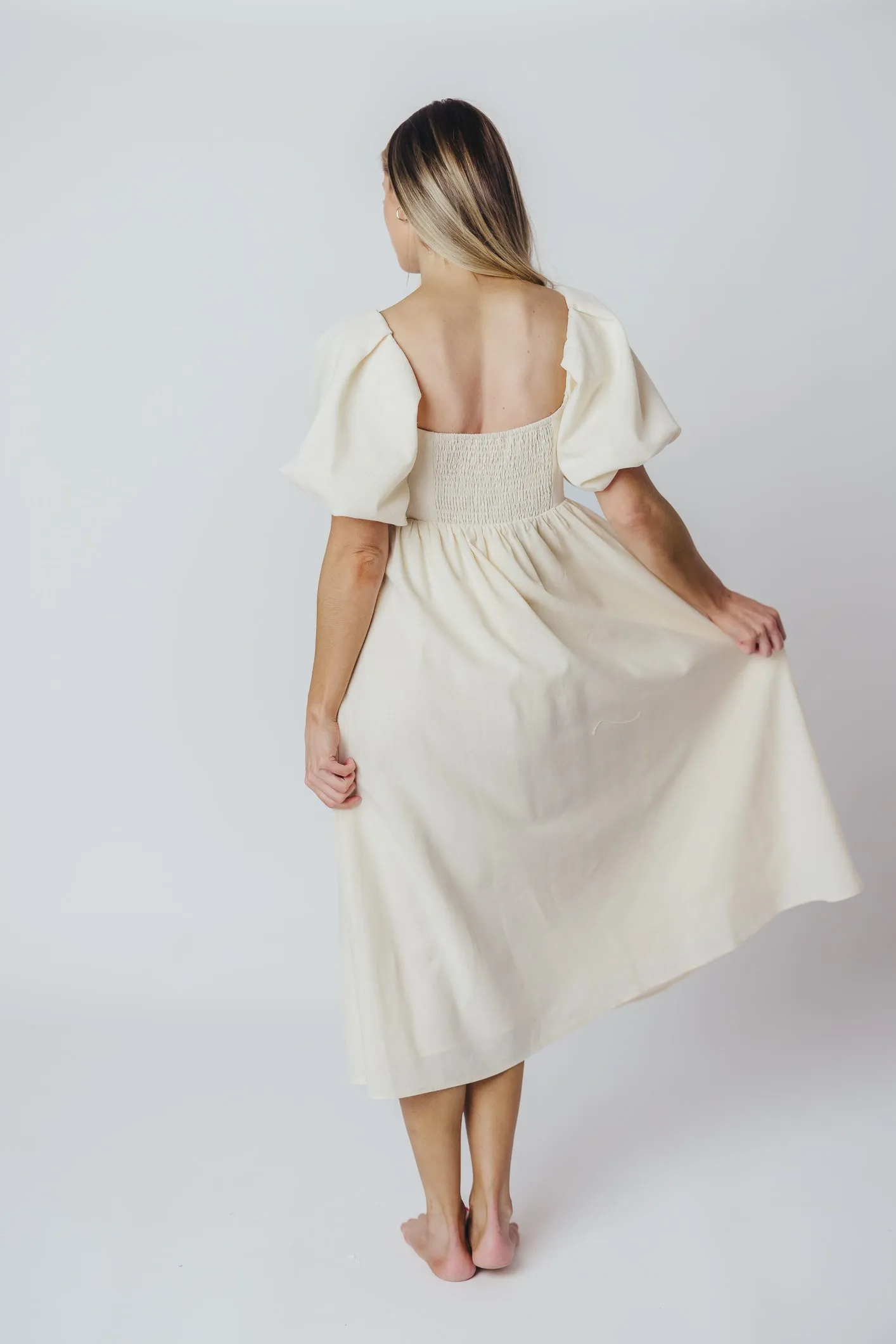 Hamilton Midi Dress in Ivory - Bump Friendly