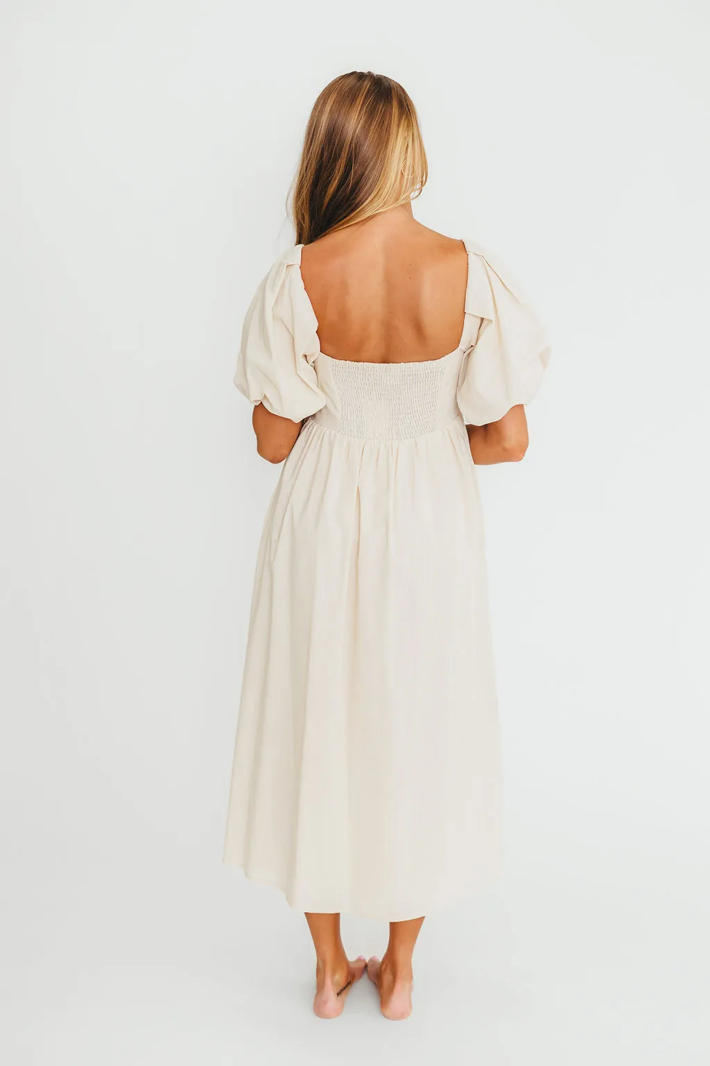 Hamilton Midi Dress in Ivory - Bump Friendly