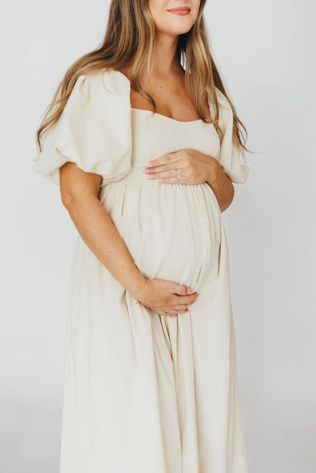 Hamilton Midi Dress in Ivory - Bump Friendly