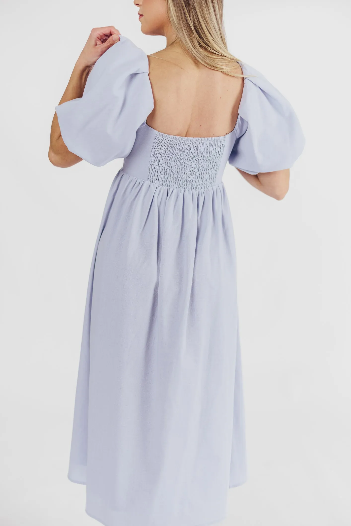 Hamilton Midi Dress in Light Blue - Bump Friendly & Inclusive Sizing (S-2XL)