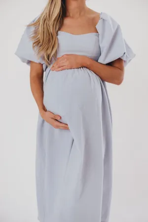 Hamilton Midi Dress in Light Blue - Bump Friendly & Inclusive Sizing (S-2XL)