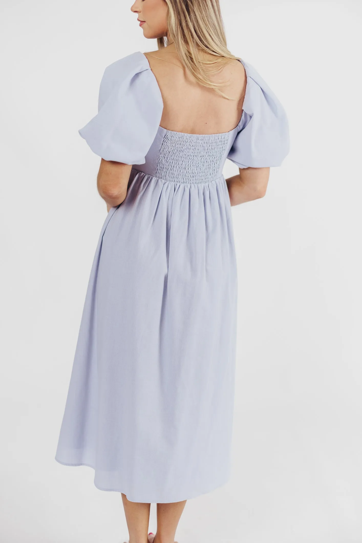 Hamilton Midi Dress in Light Blue - Bump Friendly & Inclusive Sizing (S-2XL)