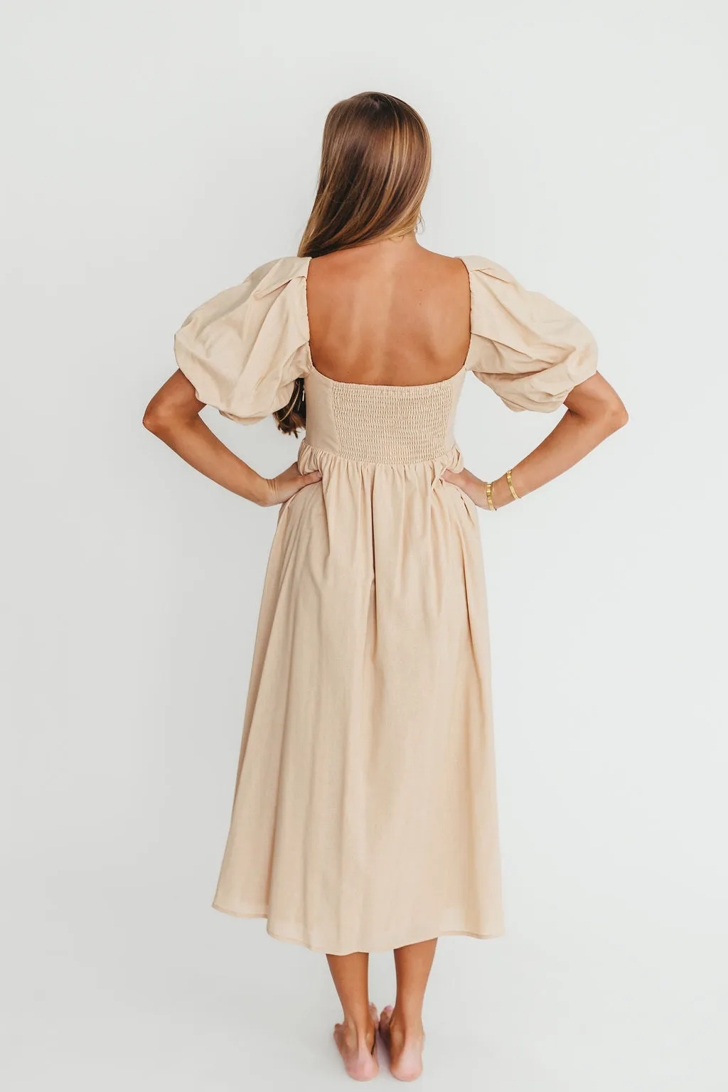 Hamilton Midi Dress in Taupe - Bump Friendly (S-2XL)