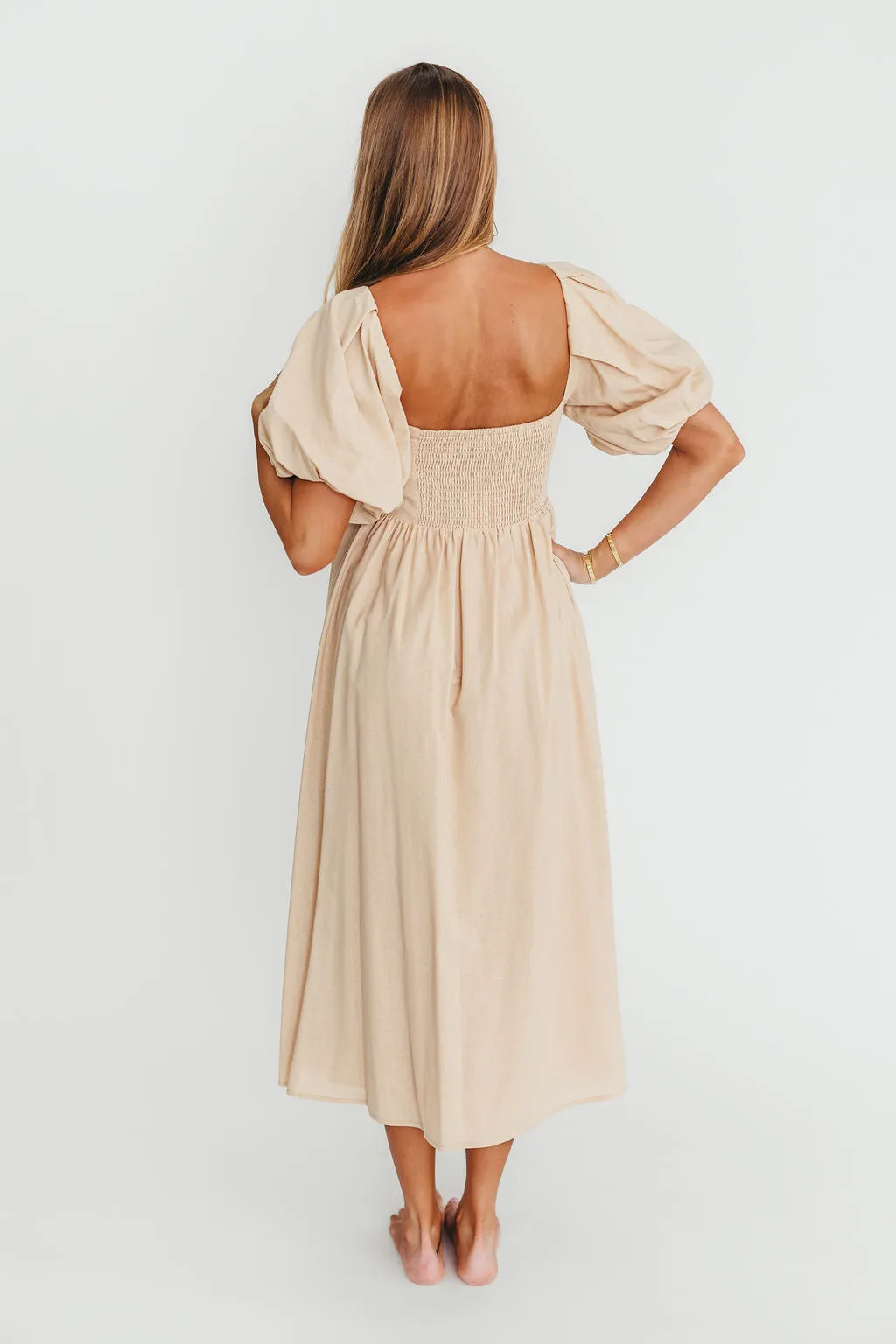 Hamilton Midi Dress in Taupe - Bump Friendly (S-2XL)