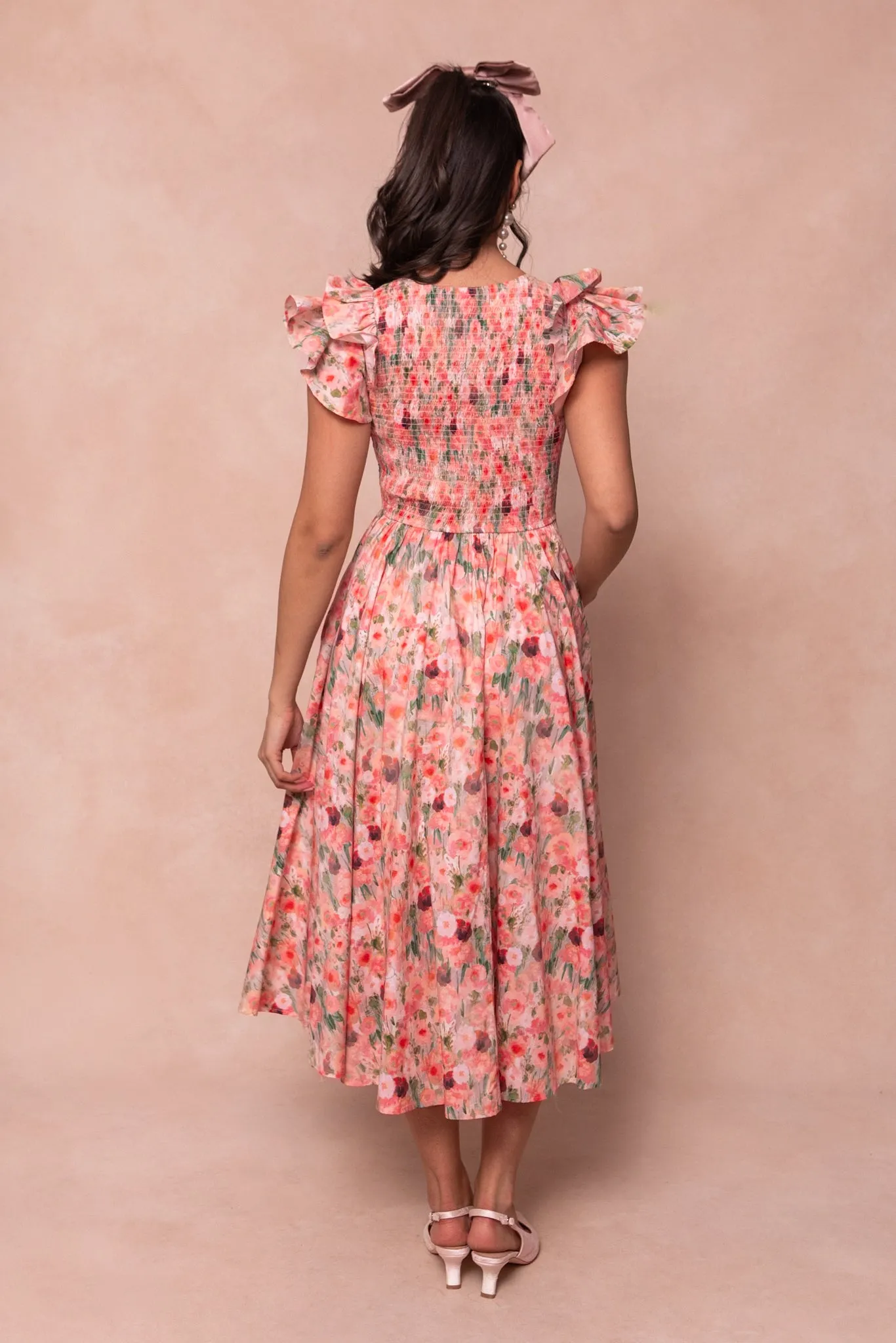 Hattie Dress in Watercolor Floral