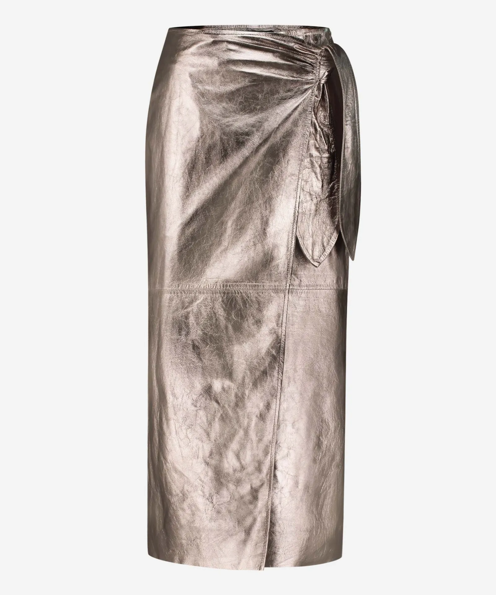 Ibana Gunmetal Leather Skirt