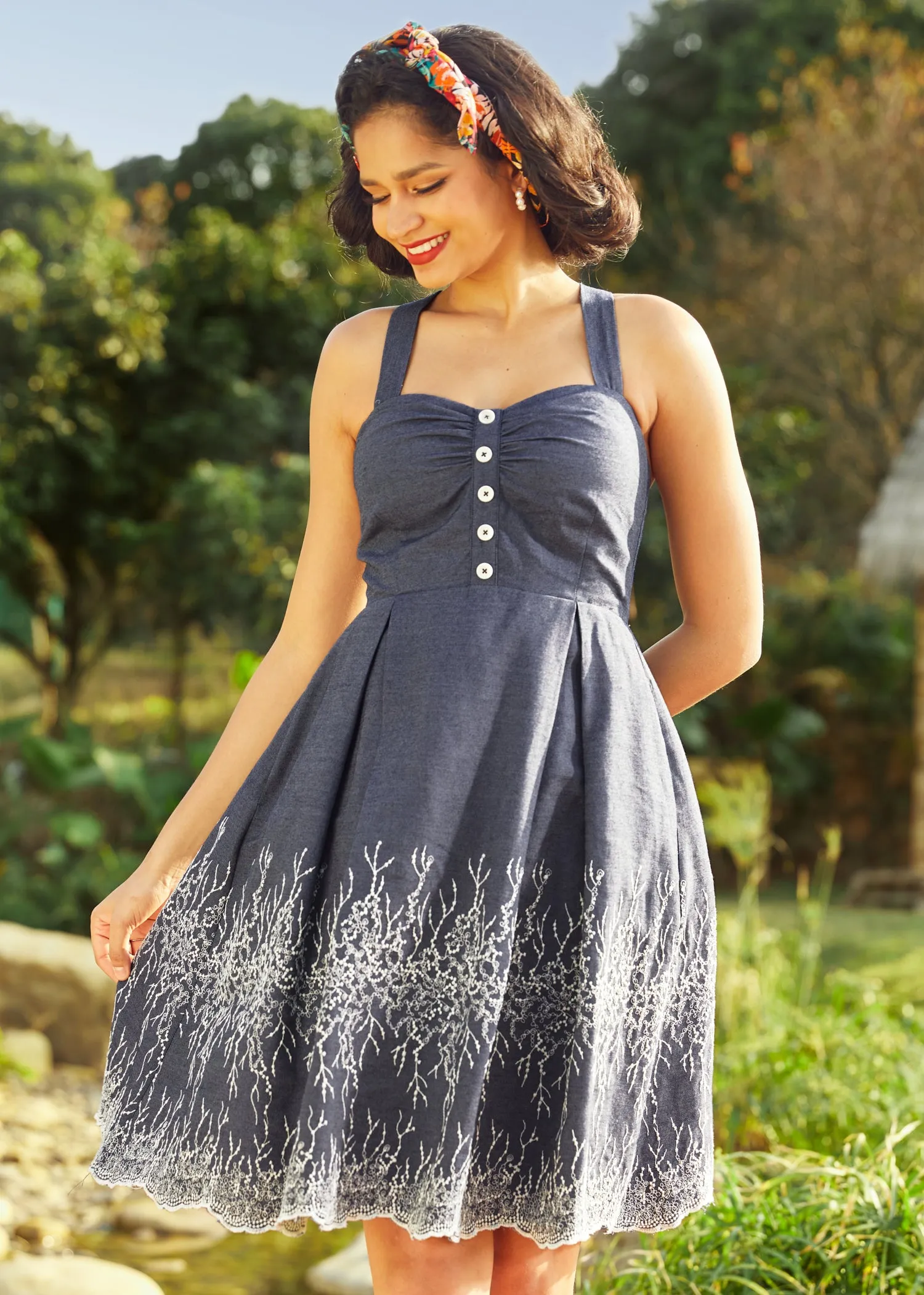 Into the Secret Garden Cross Back Dress