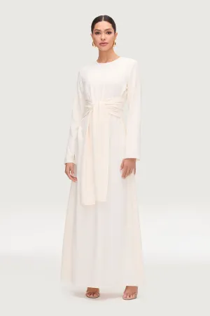 Isabella Tie Waist Maxi Dress - Moonbeam