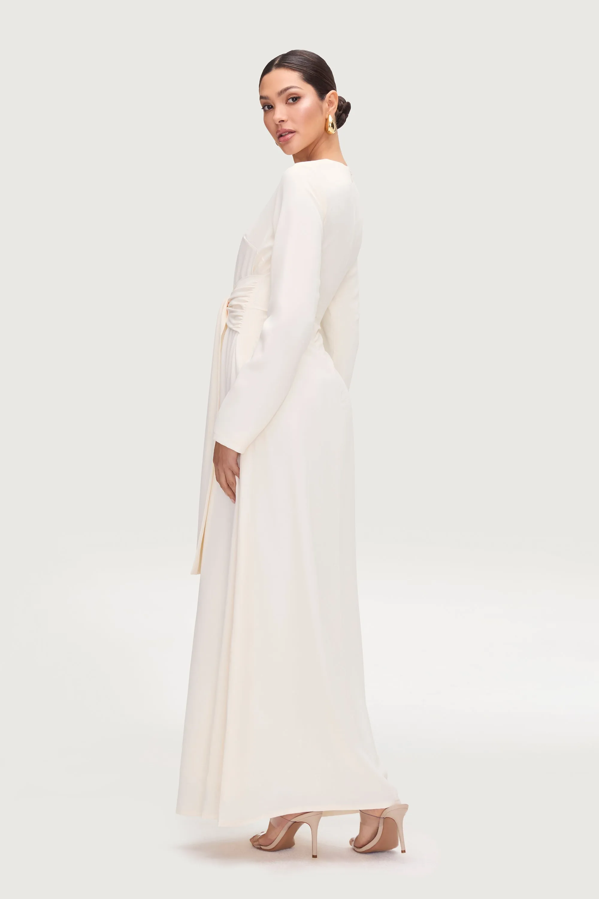 Isabella Tie Waist Maxi Dress - Moonbeam