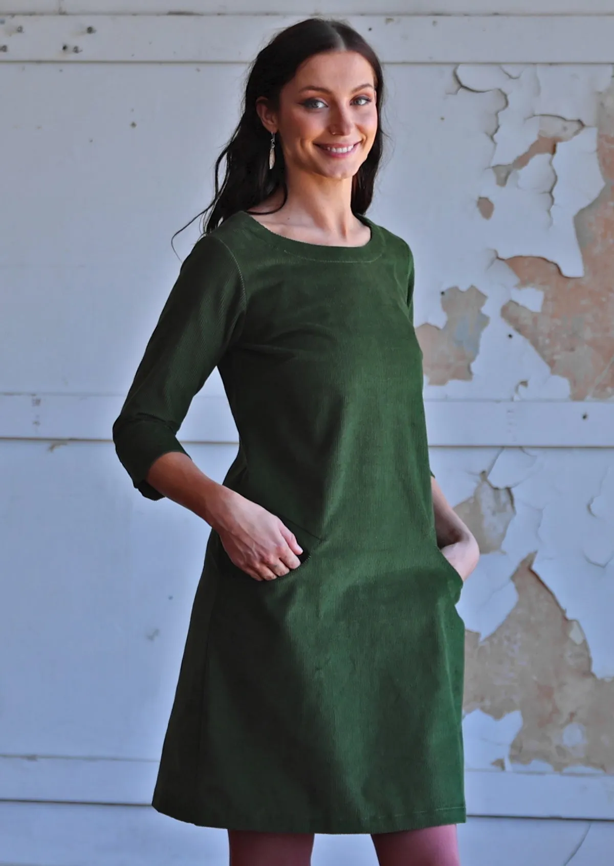 Jamie Corduroy Dress Douglas Fir