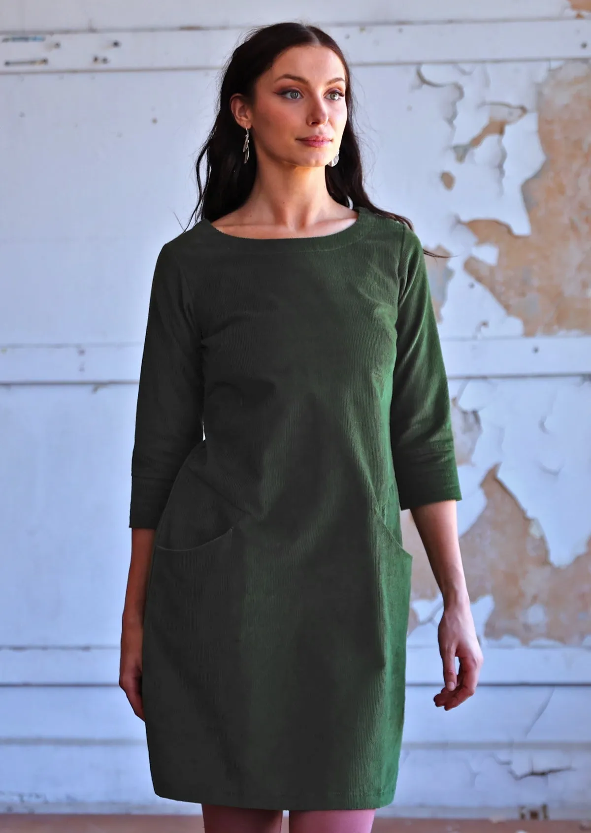 Jamie Corduroy Dress Douglas Fir