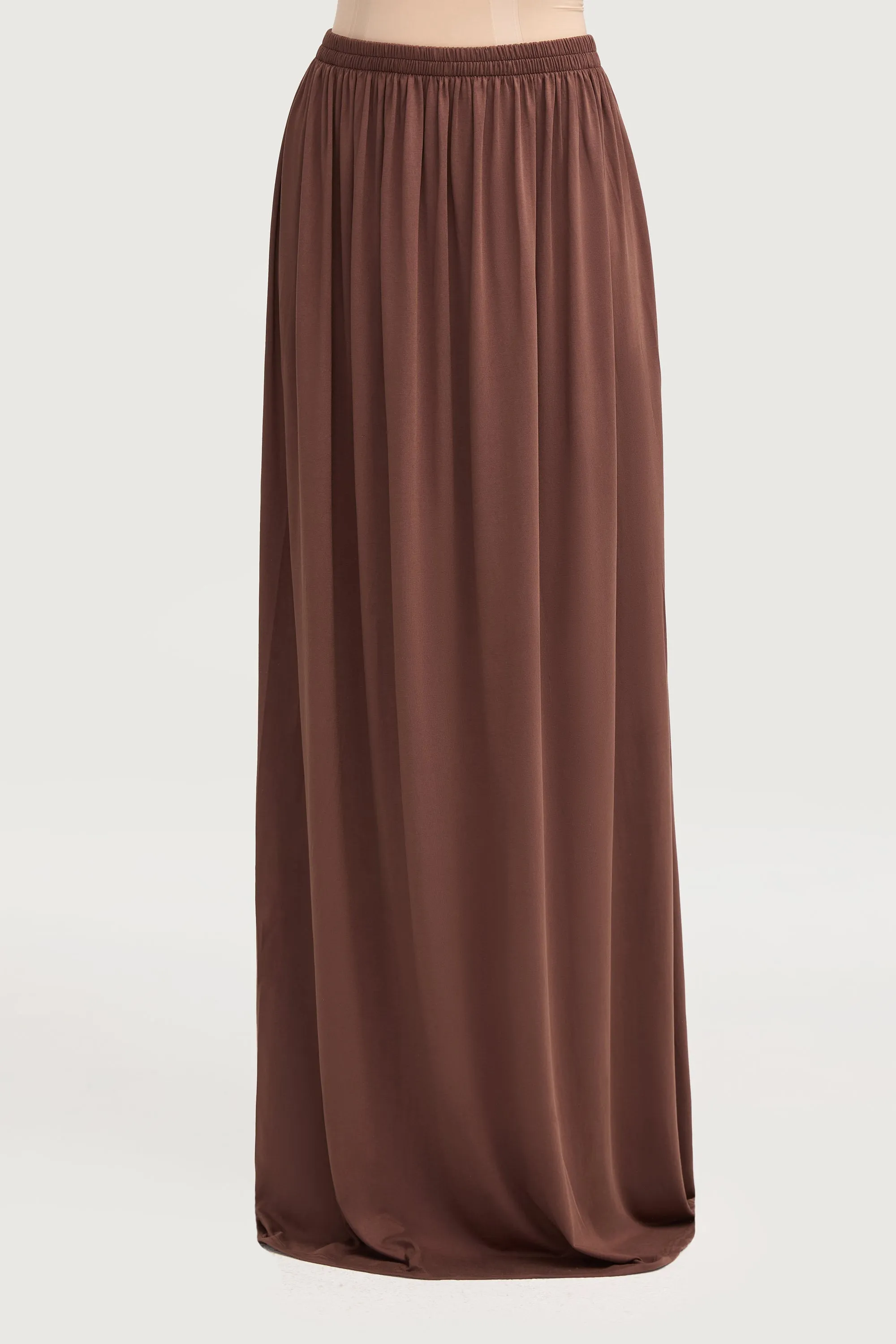 Jersey Cupro Prayer Jilbab & Skirt Set - Brown