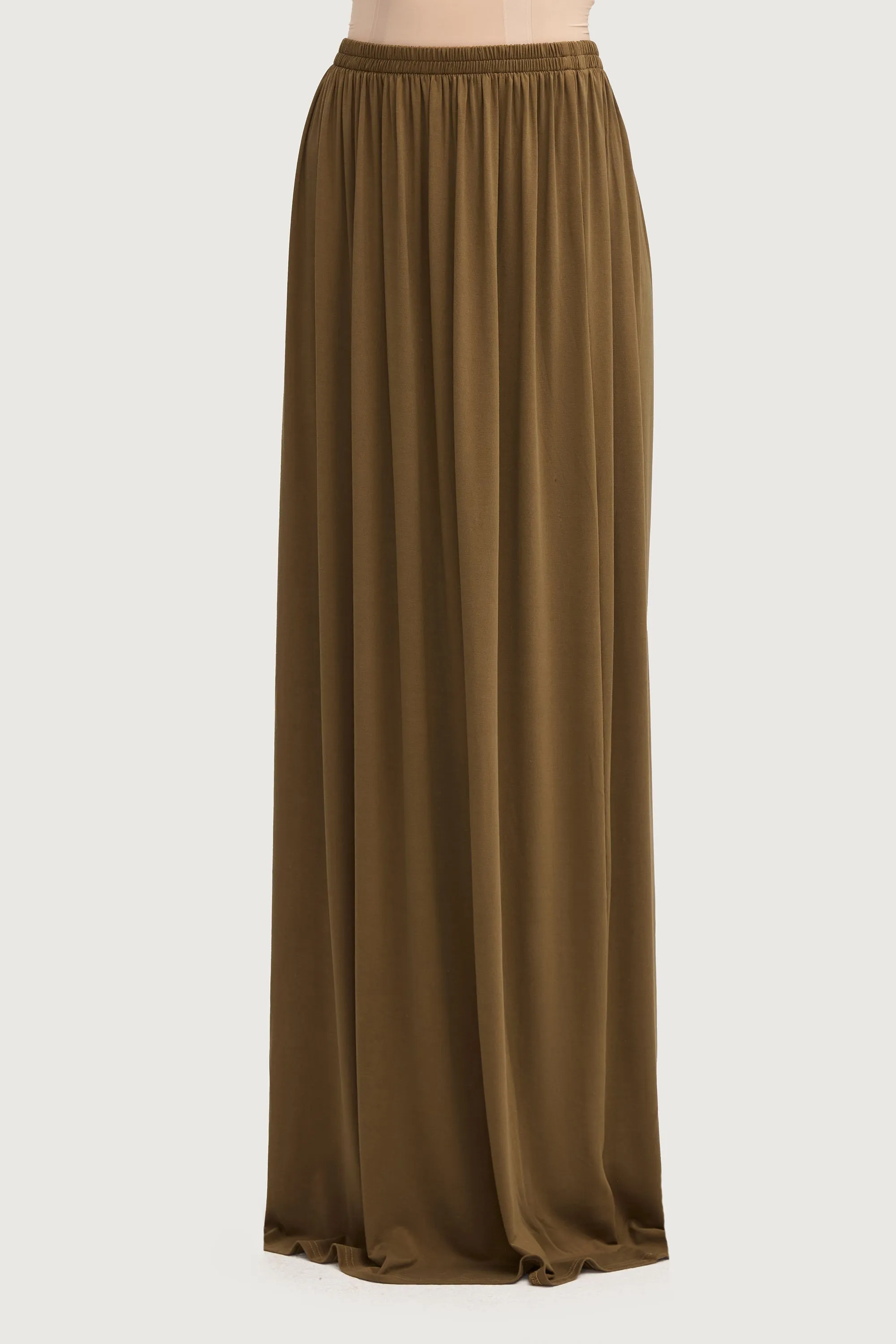 Jersey Cupro Prayer Jilbab & Skirt Set - Olive