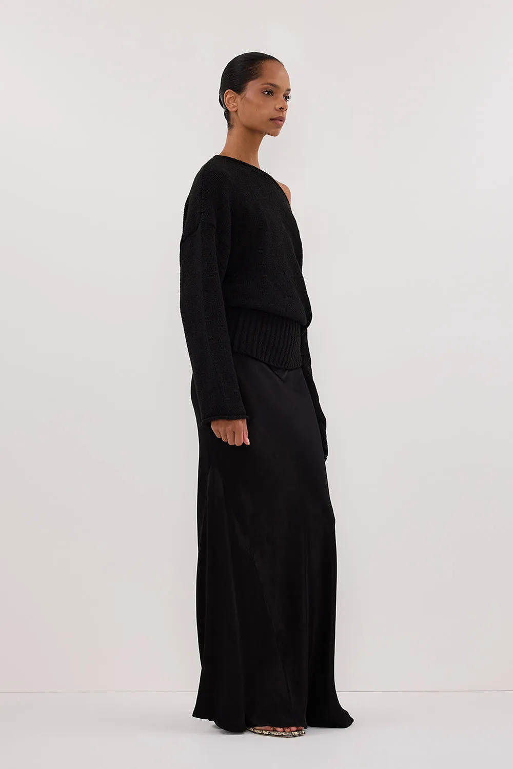 JULES BLACK LONG SLEEVE KNIT TOP