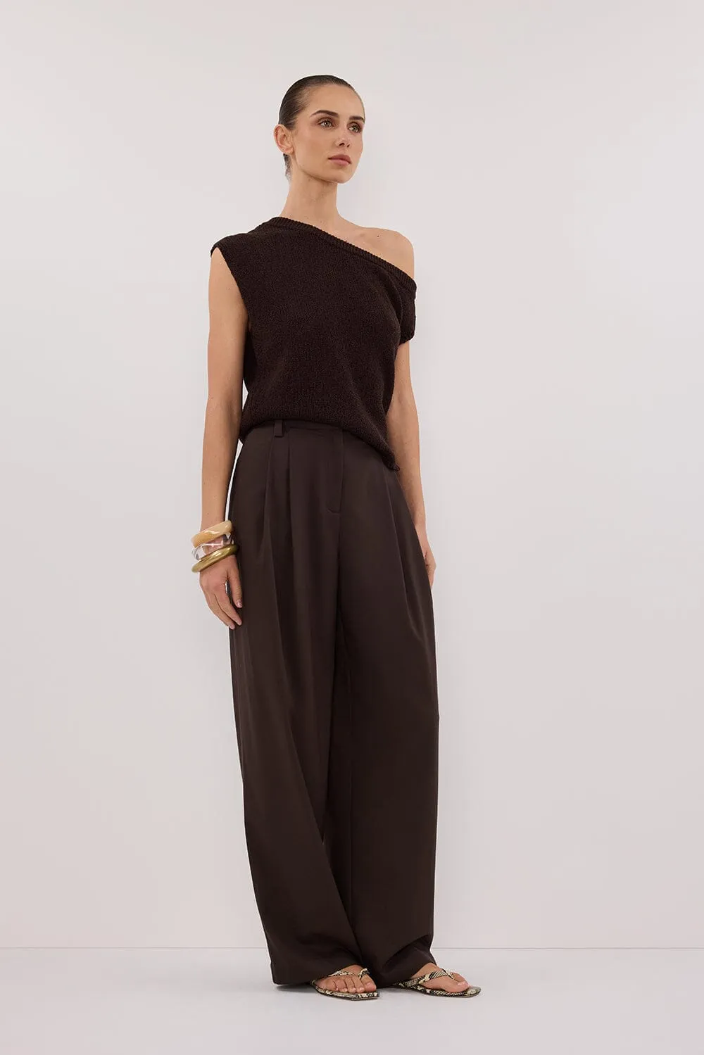 KERRY CHOC ASYM KNIT TOP