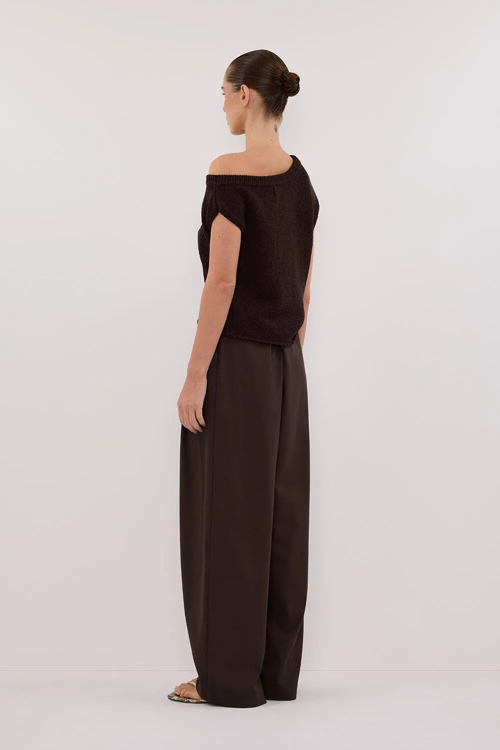 KERRY CHOC ASYM KNIT TOP