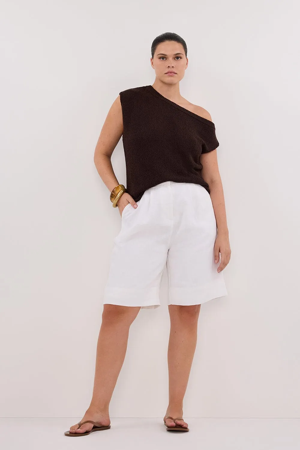 KERRY CHOC ASYM KNIT TOP
