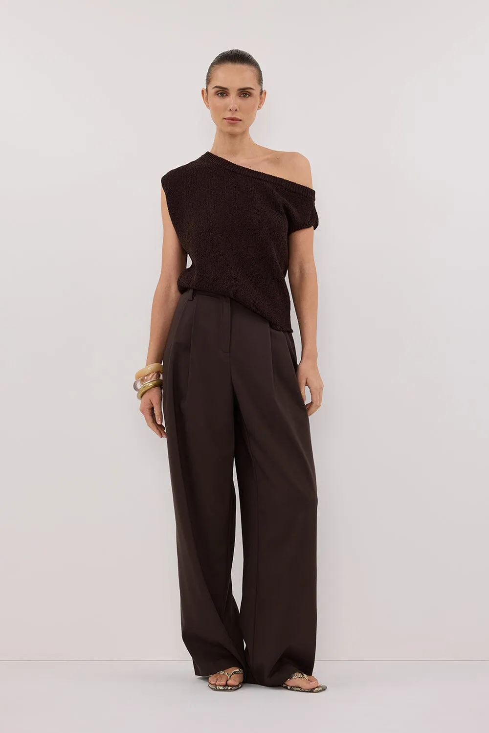 KERRY CHOC ASYM KNIT TOP